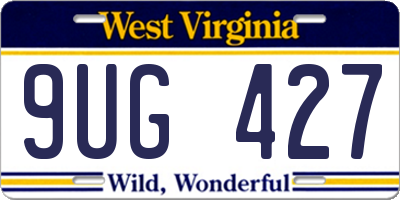 WV license plate 9UG427