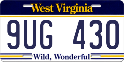 WV license plate 9UG430