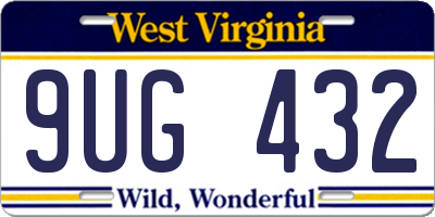 WV license plate 9UG432