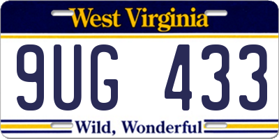 WV license plate 9UG433