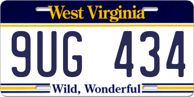 WV license plate 9UG434