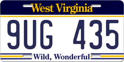 WV license plate 9UG435