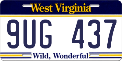 WV license plate 9UG437
