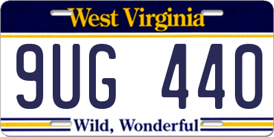 WV license plate 9UG440