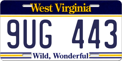 WV license plate 9UG443