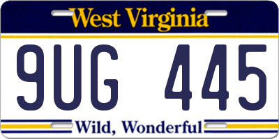 WV license plate 9UG445