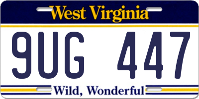 WV license plate 9UG447