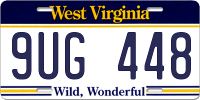 WV license plate 9UG448
