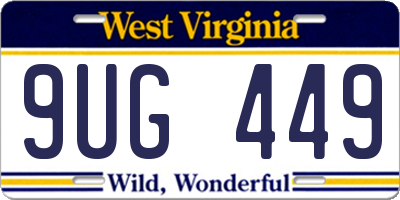 WV license plate 9UG449
