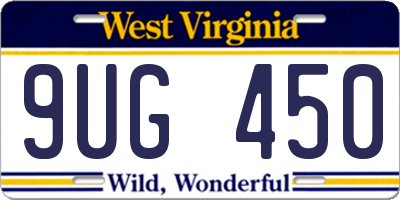 WV license plate 9UG450