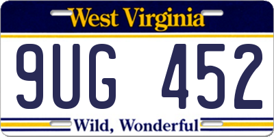 WV license plate 9UG452