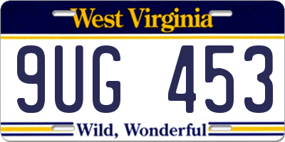 WV license plate 9UG453
