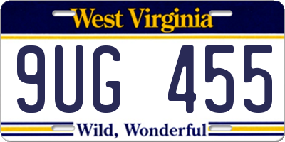 WV license plate 9UG455