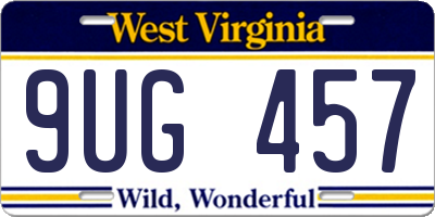 WV license plate 9UG457