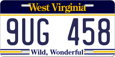 WV license plate 9UG458