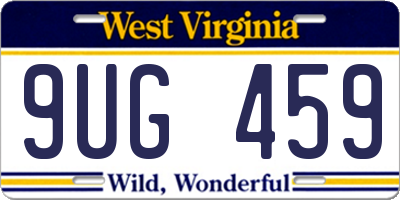 WV license plate 9UG459