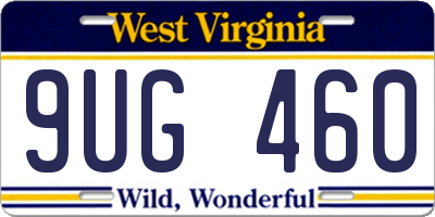 WV license plate 9UG460