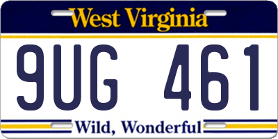 WV license plate 9UG461