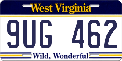 WV license plate 9UG462