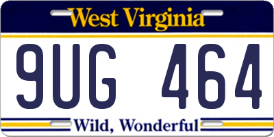 WV license plate 9UG464