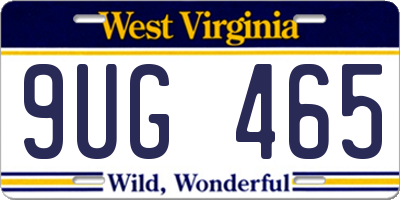 WV license plate 9UG465