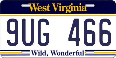 WV license plate 9UG466