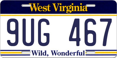 WV license plate 9UG467