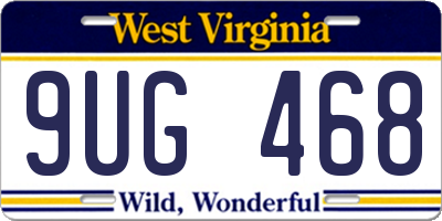 WV license plate 9UG468