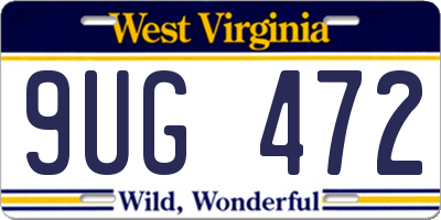 WV license plate 9UG472