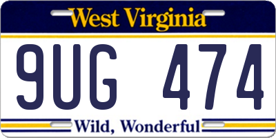WV license plate 9UG474