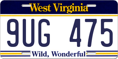 WV license plate 9UG475