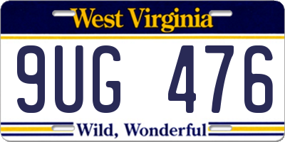WV license plate 9UG476