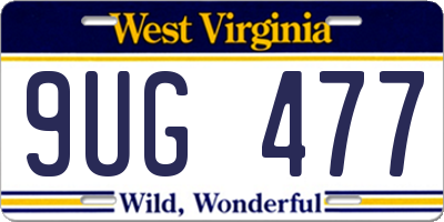 WV license plate 9UG477