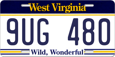 WV license plate 9UG480