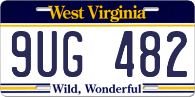WV license plate 9UG482