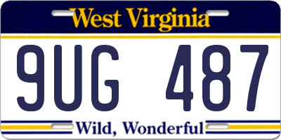 WV license plate 9UG487