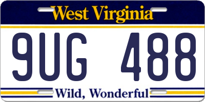 WV license plate 9UG488