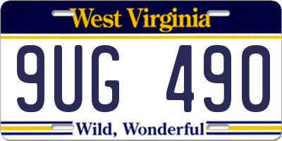 WV license plate 9UG490