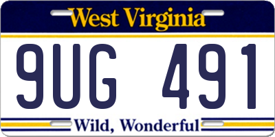 WV license plate 9UG491