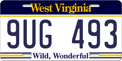 WV license plate 9UG493