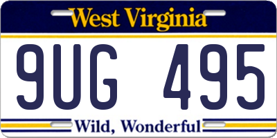 WV license plate 9UG495
