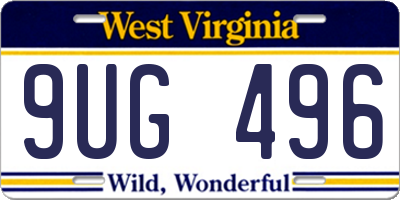 WV license plate 9UG496
