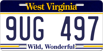 WV license plate 9UG497