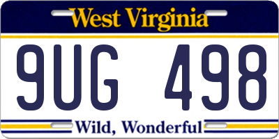 WV license plate 9UG498