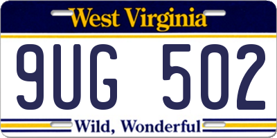 WV license plate 9UG502