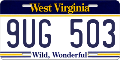 WV license plate 9UG503