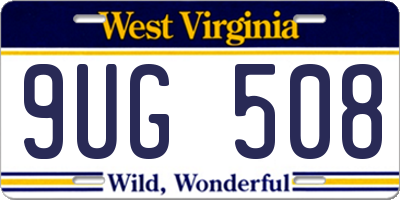 WV license plate 9UG508