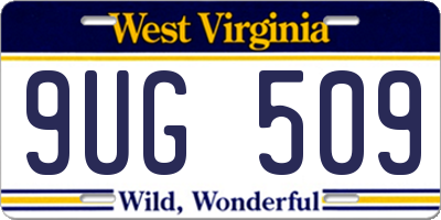 WV license plate 9UG509