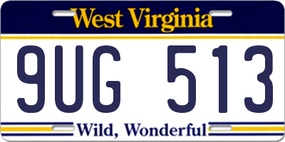 WV license plate 9UG513