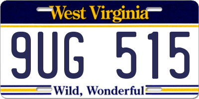 WV license plate 9UG515